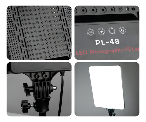 Panel De Luz Led Profesional Iluminacion Para Video Fotografía Luz Panel De Iluminación Regulable Estudio Foco Luz Calida Fria Con Control Panel Pl48 Luz Para Tiktok