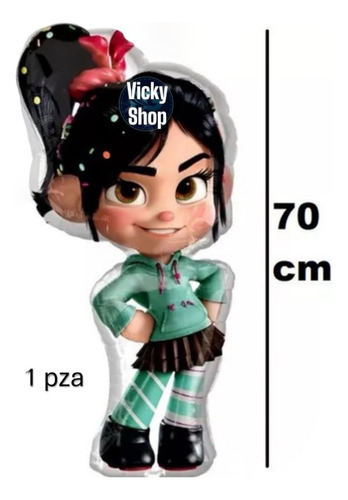 Set 5 Globos Vanellope Ralph El Demoledor Decoración Globo Rosa Vanellope