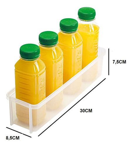 Organizador Pequeno De Geladeira Prático Em Plástico Cor Transparente