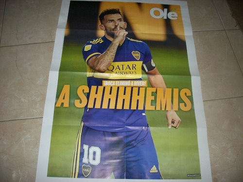 Liga 2021 Boca Vs. River Ole Y Poster De Tevez (Usado)
