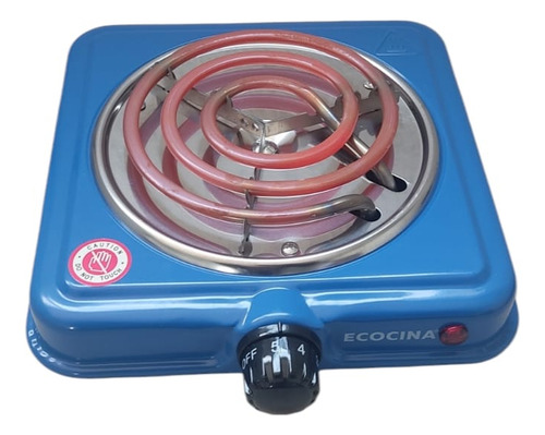 Parrilla Electrica Ecocina De 1 Quemador Con Termostato Color Azul
