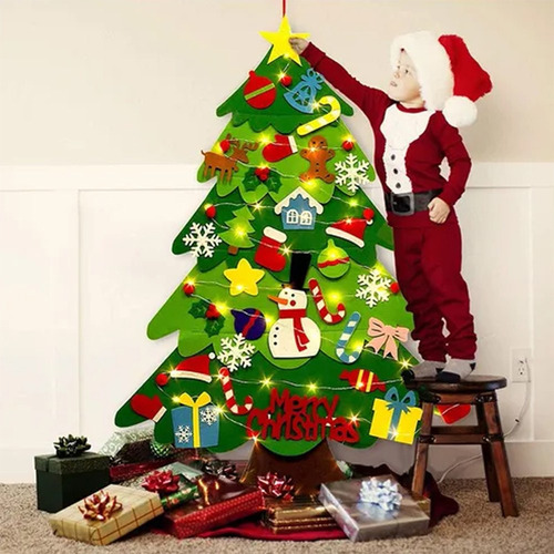 X Decoración De Pared De Árbol De Navidad De Fieltro Diy