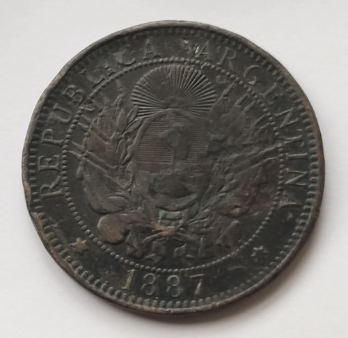 Argentina Moneda Dos Centavos 1887 Patacon 