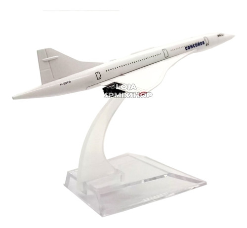 Miniatura De Avião Metal Concorde Base Acrílico