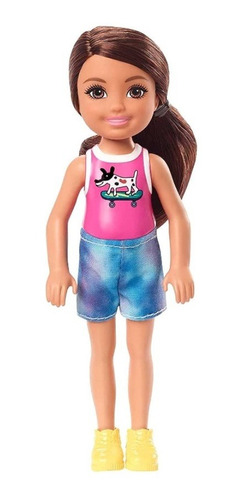 Boneca Barbie Chelsea Morena  Shorts Tie-dye - Mattel Ms