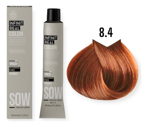 Sow Infinit Real Color Tono 8 Rubio + Developer 20v 100ml