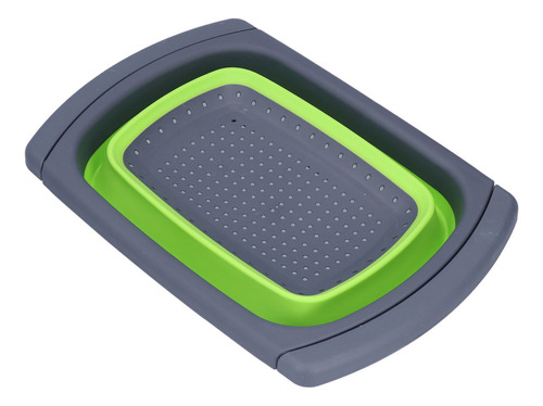 Cesta Coladora De Silicona Verde Para Lavar Frutas Y Verdura