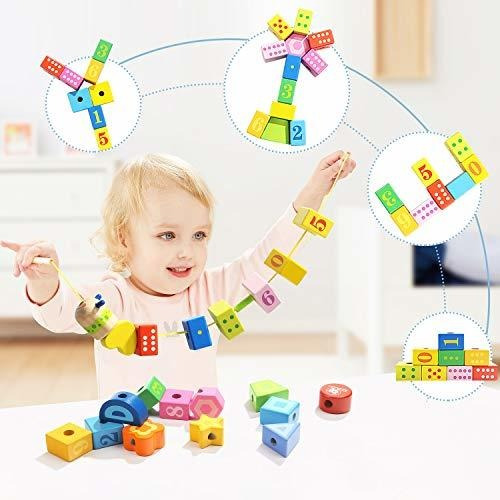 Imagen 4 de 6 de Top Bright Cuentas De Cordones De Madera Juguetes Para Niños