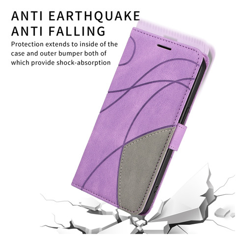 Funda Para Oppo Reno Series De Piel Sintética De Alta Calidad, Funda Protectora Tipo Cartera Con Ranura Para Tarjetas, Soporte, Etc., Color Morado