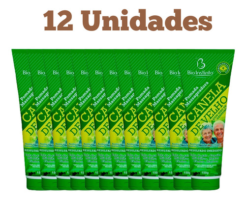 Kit Com 12 Pomada Massageadora Canela De Velho 150g Cada