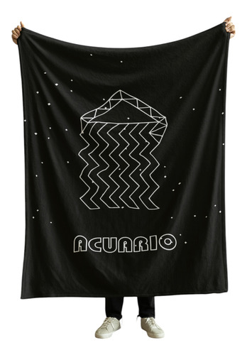Cobija Frazada Varios Diseños Espiritualidad + Cuarzo Regalo Signo Zodiacal Acuario Frazada Ligera 110x160cm