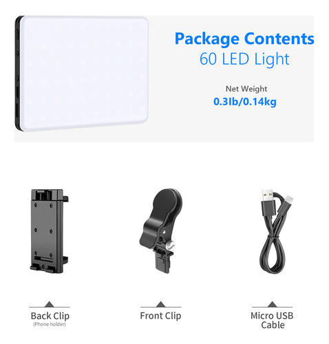 Neewer Luz Led De Video Con Clip Para Teléfono Móvil