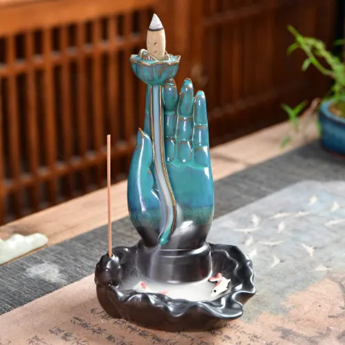 comprar Quemador Incienso Hecho Mano Ceramica Buda Reflujo Soporte +