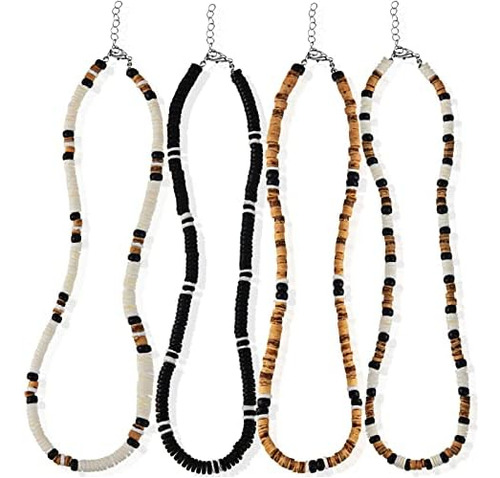4 Piezas De Collar De Concha De Puka Para Hombres, Gargantil