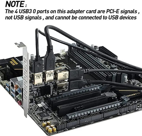 Imagen 8 de 10 de Adaptador Pcie 1x A 4 Usb Multiplicador Riser Mineria Cripto