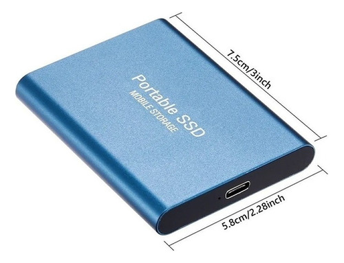 Ssd 8tb Usb 3.1 Tipo Mini Disco Portátil Sólido Externo Azul