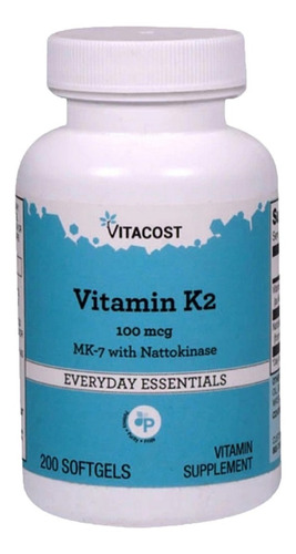 Vitamina K2 Mk7 Nattokinase 200 Softgels Importado Cod. 139