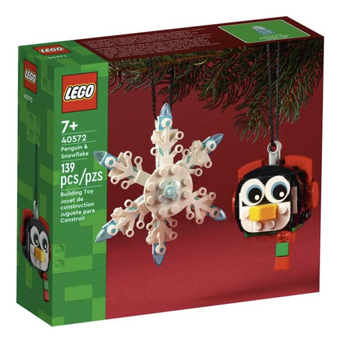 Bloques Lego Adornos Navideños De Pinguino Y Copo De Nieve Cantidad De Piezas 139