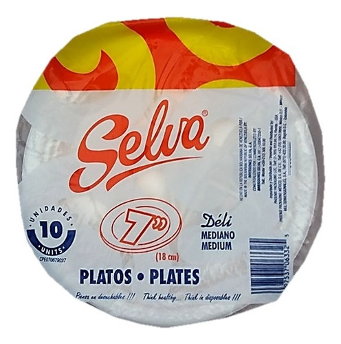 Plato Plástico Desechable Pl-7 X 1 Bulto*50*10
