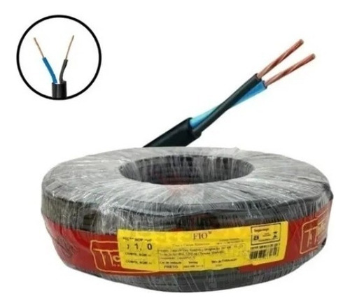 Fio Cabo Flexível Pp Extensão 2x2,5mm Rolo Com 100 Metros