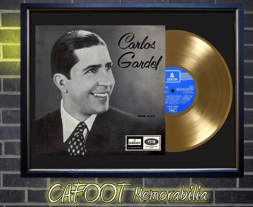 Carlos Gardel Tapa Lp Y Disco Oro En Cuadro