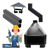 Comprar Estufa Chapa Metálica Esquinera 60x60 + Kit De Caños - Ynter