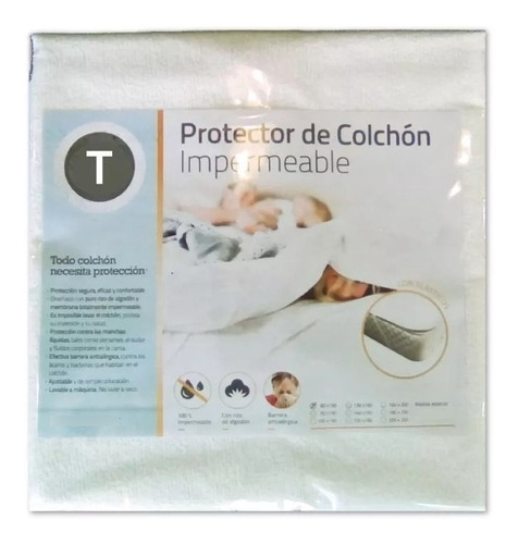 Protector Funda Cubrecolchon Impermeable 140x190 2 Plazas Si