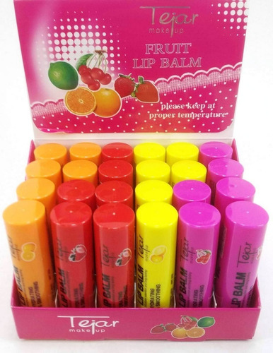 Imagen 6 de 10 de Brillo Balsamo Labial Lip Balm Tejar Fruit Caja 24 Unidades