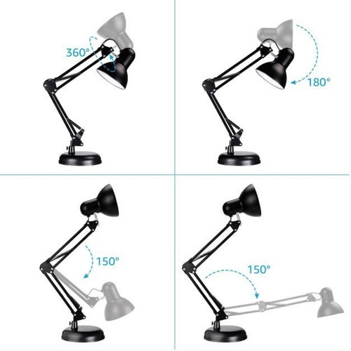 Luminária Mesa Metal Abajur Lâmpada Desk Lamp Base Garra Led Novidade Brasil Desk Lamp Base Garra Led, Balanced Arm Lamp