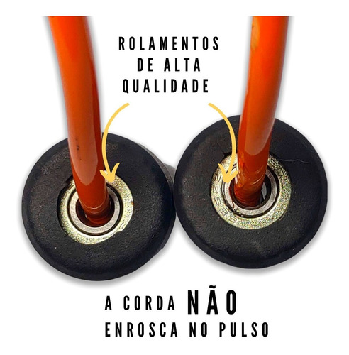Imagem 2 de 7 de Corda Pular Rolamento Ajuste Tamanho Laranja Envio Imediato