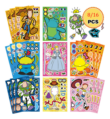 8/16 Hojas De Pegatinas De Rompecabezas De Toy Story Make A