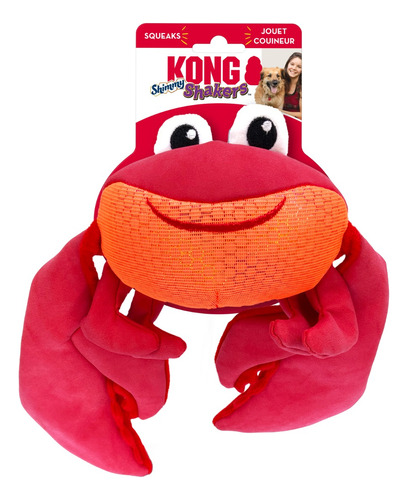 Brinquedo Kong Shakers Crab Pelúcia Com Apito P/ Cachorro M Cor Laranja