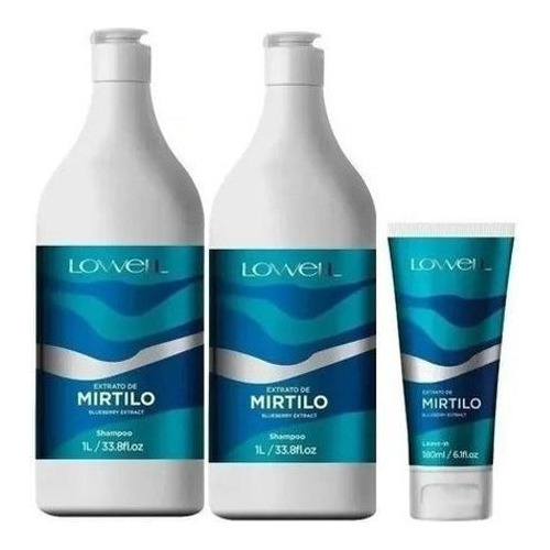 Kit Mirtilo 2 Shampoos 1 Litro + Leave-in 180 Ml Lowell