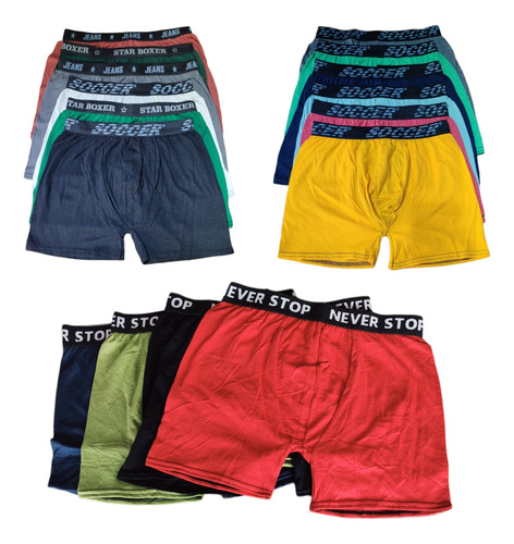 Boxer De Hombre De Algodon Pack De 12 Piezas Economico