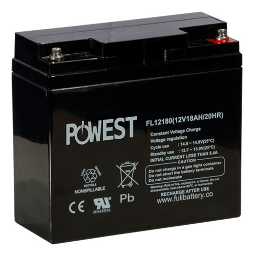 Bateria Powest 12v 18ah Seca Sellada Ups Recargable Paneles