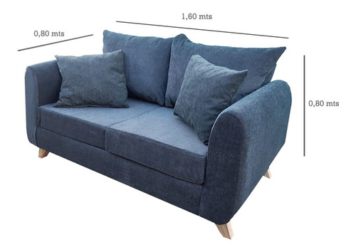 Imagen 2 de 10 de Sillon Dadaa 2 Cuerpos Calidad Chenille Premium 1.60 M
