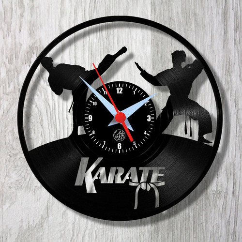 Karate Luta Artes Marciais Esporte Relógio Vinil Parede Lp