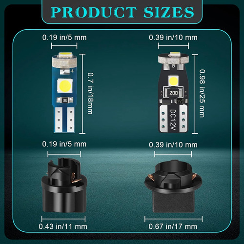 40 Bombillas Led T5 T10, Luces De Salpicadero Con Enchufes G