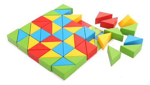Bloques De Rompecabezas Triangulares De Madera Para Niños Pe