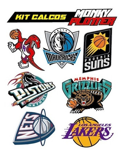 Calcos Sticker Nba Basket Equipos Escudos Logos