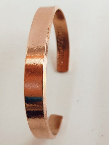 Imagen 4 de 5 de Pulsera De Cobre 99.99% Lisa . Maciza Artesanía Chilena 2 Ml