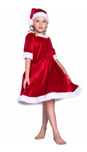 Disfraz De Navidad Para Niñas, Vestido De Señorita Santa Para Niños