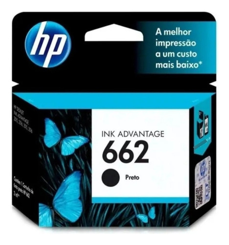 Cartucho de tinta negra HP HP 662 CZ103ab, 2 ml, color negro