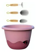 Comprar Maceta Auto Riego Rehau 25 Rosa + Set De Jardineria Blanco
