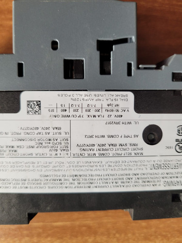 Guardamotor Siemens S0 Rango 16a - 22 Amperes 3rv2021-4ca20