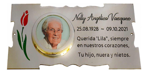 Placa Recordatoria Para Cementerio Con Foto A Color