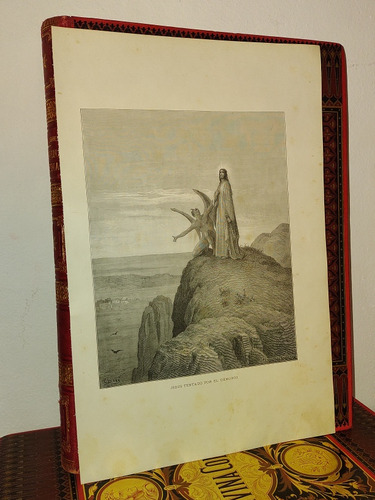 Jesús Tentado Por El Demonio - La Sagrada Biblia, 1884 Graba