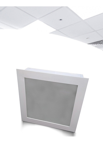 Plafon Embutir Quadrado Vidro Fosco 2 Lampadas Cod5390.25.23