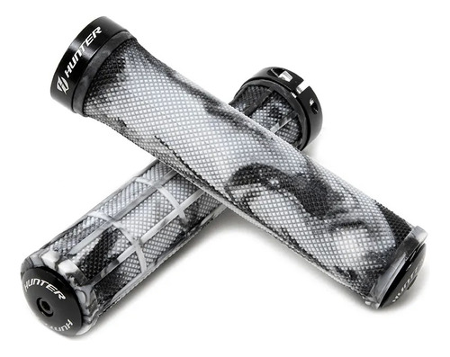 Puños Bicicleta Hunter Grips Abrazadera Aluminio Side Lock Color Blanco