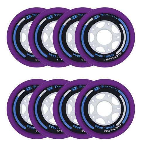 8 Rodas Traxart Fitness Hardwheels 80mm/88aa - Roxo 